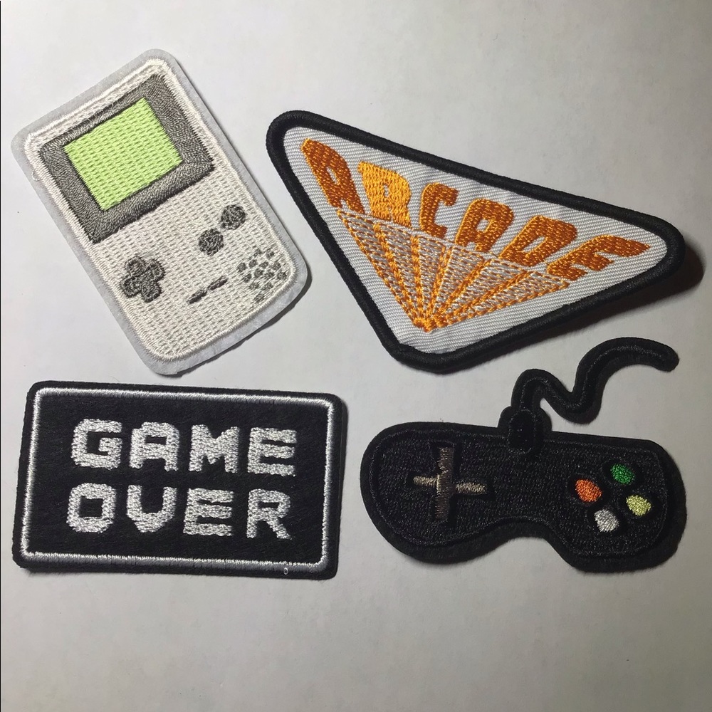 4 piece set iron on patch video games